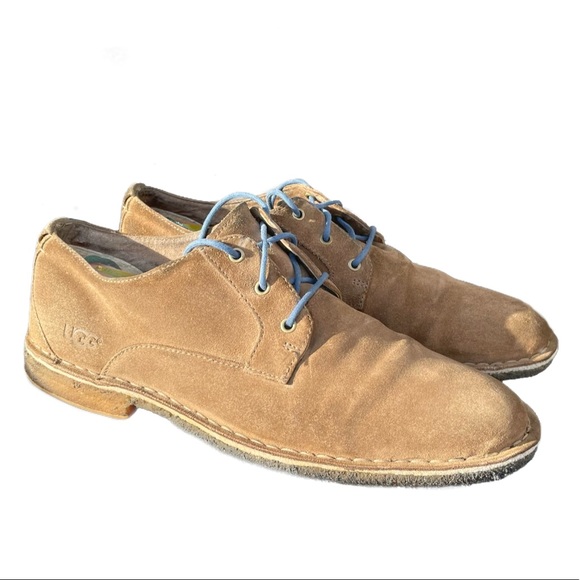 UGG Tan Leather & Suede Ankle-High Shoe - Fur-Lined